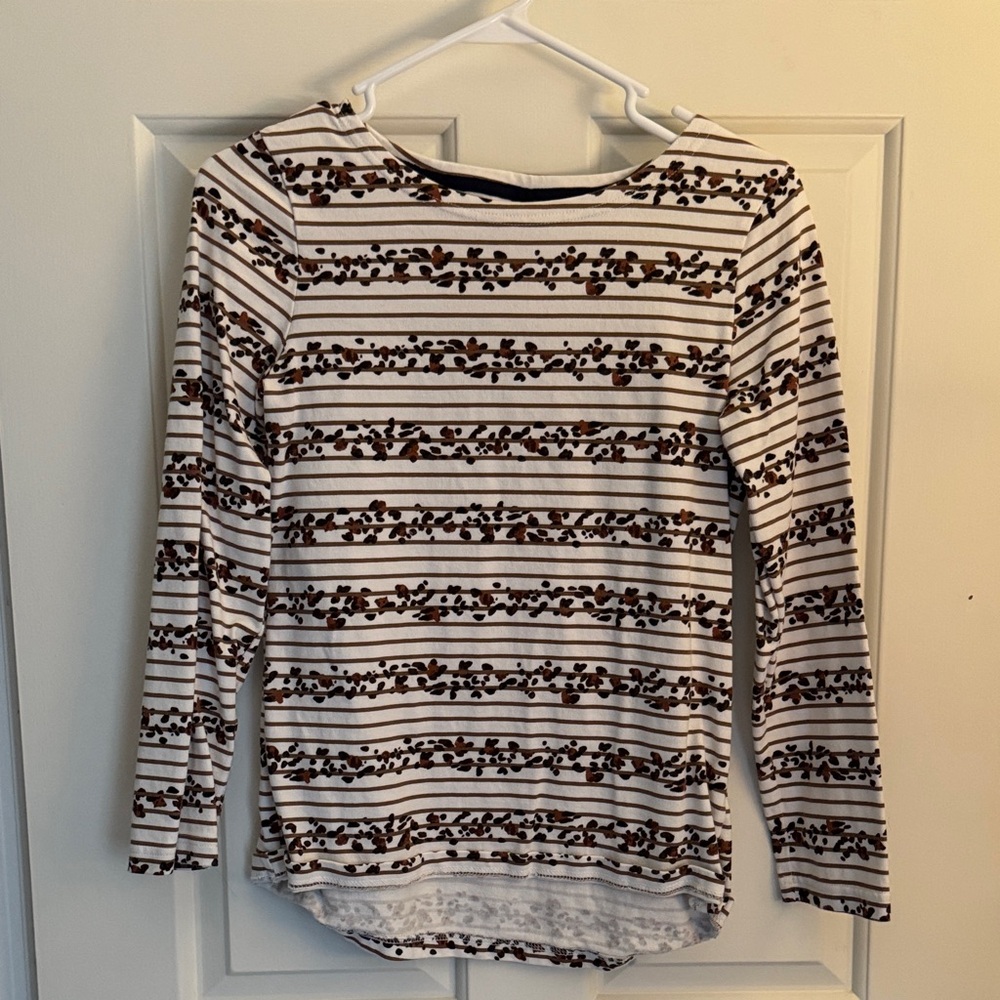 Striped Floral Long Sleeve Top- Joules